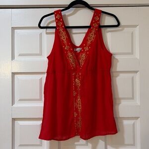 Soulmates Red Floral Embroidered Blouse